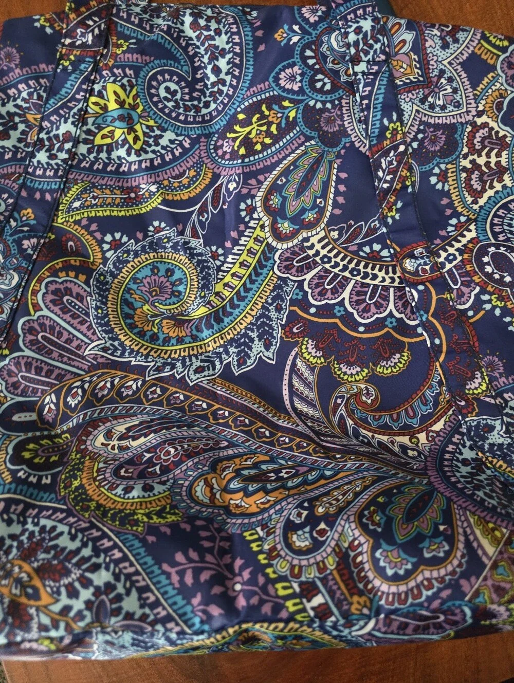 Stylish Navy Paisley Tote Bag - Lightweight Everyday Carry 15 X 20 X7 Inches